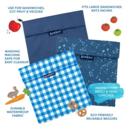 Sandwich Bag POLKA DOTS rot - Lunchtüte mit Klettverschluss