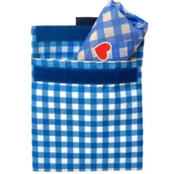 Sandwich Bag VICHY BLUE kariert - Lunchtüte mit Klettverschluss