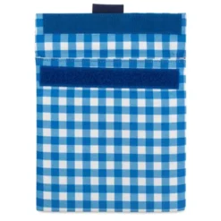 Sandwich Bag VICHY BLUE kariert - Lunchtüte mit Klettverschluss