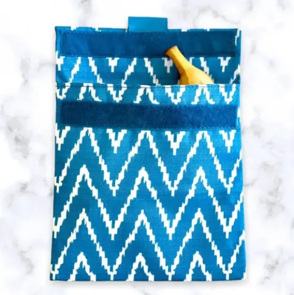 Sandwich Bag ZIG ZAG blau - Lunchtüte mit Klettverschluss