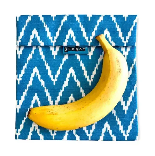 Sandwich Bag ZIG ZAG blau - Lunchtüte mit Klettverschluss