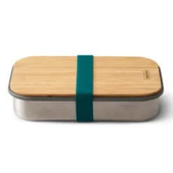 Sandwich Lunchbox Edelstahl mit Bambusdeckel, ocean