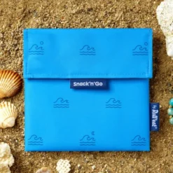 Sandwichtüte Snack´n´Go wiederverwendbar – blaue Lunchbag & Brottasche mit Wellen Motiv