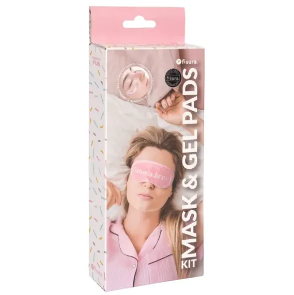 Schlafmaske mit Gelperlen & Augenpads mit Gelfüllung - „Take a break", Wärme & Kälte