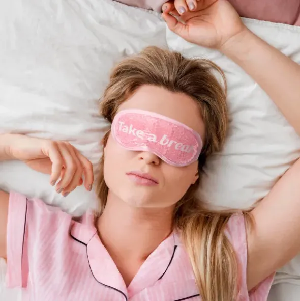 Schlafmaske mit Gelperlen & Augenpads mit Gelfüllung - „Take a break", Wärme & Kälte