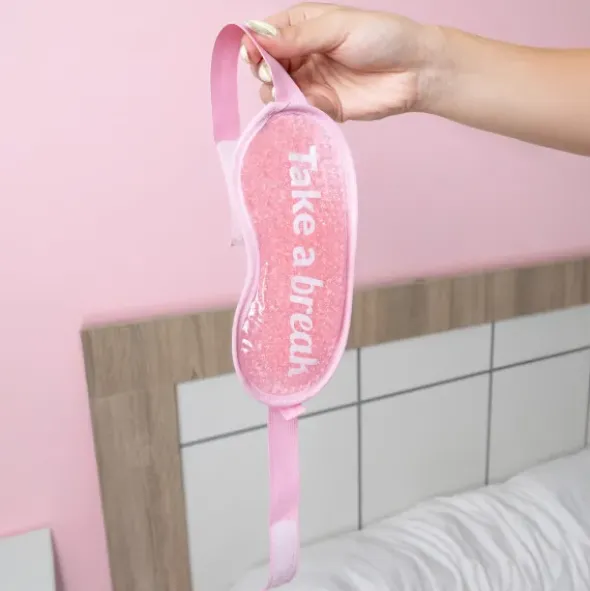 Schlafmaske mit Gelperlen & Augenpads mit Gelfüllung - „Take a break", Wärme & Kälte