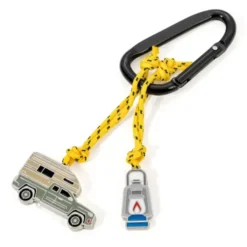 Schlüsselanhänger CAMPING mit Karabiner + Charms