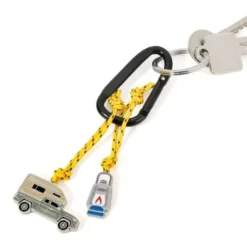 Schlüsselanhänger CAMPING mit Karabiner + Charms