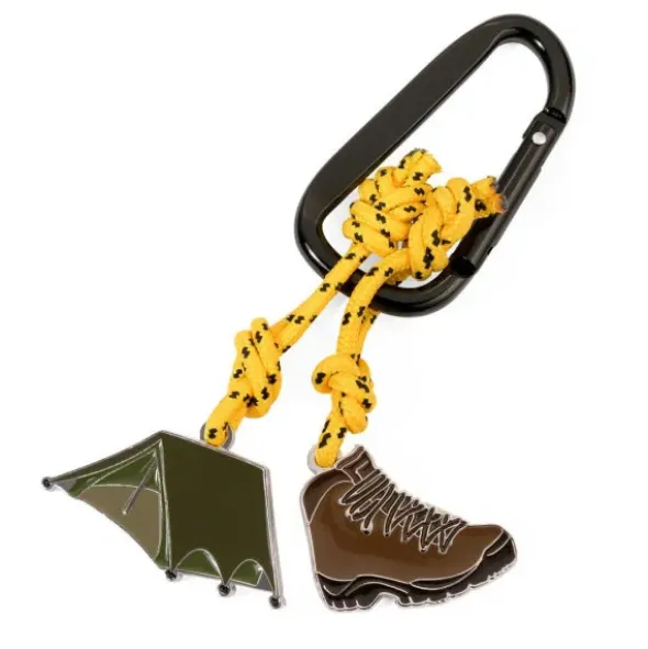 Schlüsselanhänger ZELTEN mit Karabiner + Charms