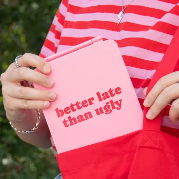 Schminkspiegel mit LED Licht, tragbar – better late than ugly