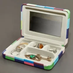 Schmucketui - Mini Schmuckbox bunt, kariert