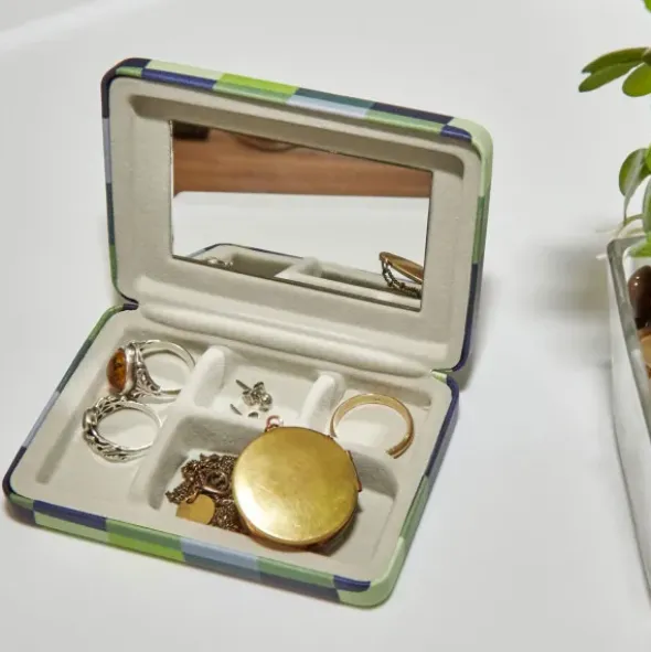 Schmucketui - Mini Schmuckbox bunt, kariert