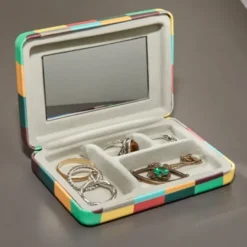 Schmucketui - Mini Schmuckbox bunt, kariert
