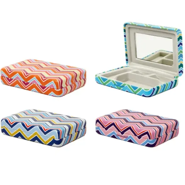 Schmucketui - Mini Schmuckbox bunt, gestreift zigzag