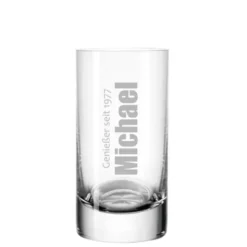 Schnapsglas Genießer mit Namensgravur & Geburtsjahr