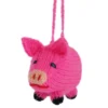 Schweinchen mit Aufhänger 10 cm gestrickt - handmade, pink