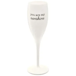 Sektglas YOU ARE MY SUNSHINE - weißes Kunststoff Champagnerglas mit Botschaft