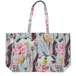 Shopper mit buntem Blumenprint – große Henkeltasche & Strandtasche