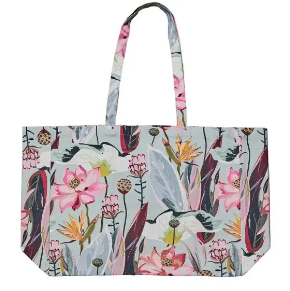 Shopper mit buntem Blumenprint – große Henkeltasche & Strandtasche