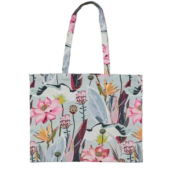 Shopper mit buntem Blumenprint – große Henkeltasche & Strandtasche