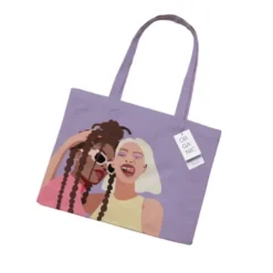 Shopper mit Frauenmotiv – große Henkeltasche & Strandtasche