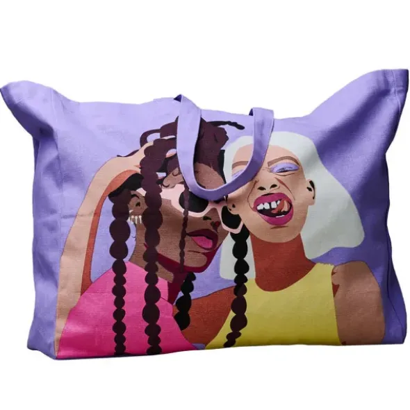 Shopper mit Frauenmotiv – große Henkeltasche & Strandtasche