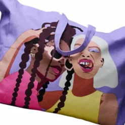 Shopper mit Frauenmotiv – große Henkeltasche & Strandtasche