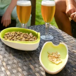 Snackschale Pistazie – Nussschale aus Keramik mit Deckel