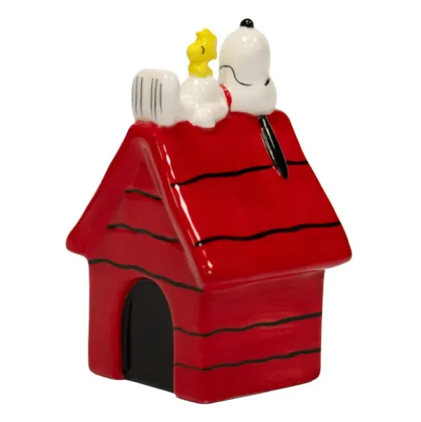 Snoopy auf roter Hundehütte mit Woodstock – Peanuts Dekofigur