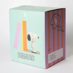 Snoopy Buchstütze – Peanuts Bücherhalter schwarz mit Snoopy Figur