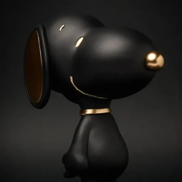 Snoopy Figur 25 cm, stehend schwarz – Peanuts Dekofigur