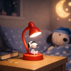 Snoopy Mini Lampe rot – LED Tischlampe mit flexiblem Lampenhals