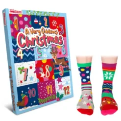 Socken-Adventskalender Christmas - 12 bunte Einzelsocken für Frauen Gr. 37 - 42