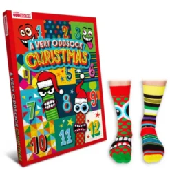 Socken-Adventskalender Christmas - 12 bunte Einzelsocken für Männer Gr. 39 - 46