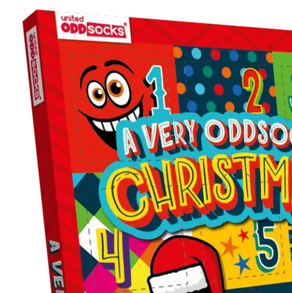 Socken-Adventskalender Christmas - 12 bunte Einzelsocken für Männer Gr. 39 - 46