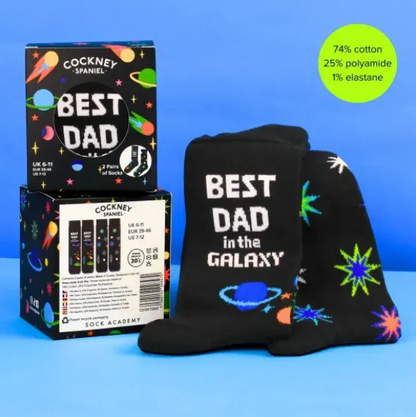 Socken für Papa - Geschenkbox BEST DAD (2 Sockenpaare) Gr. 39-46