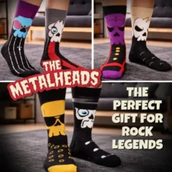 Socken Geschenkbox Heavy Metal – 6 einzelne Metalheads Socken Gr. 39–46
