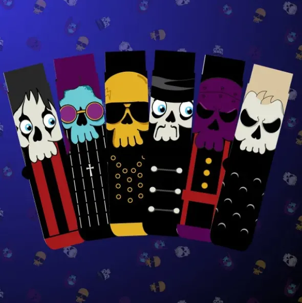 Socken Geschenkbox Heavy Metal – 6 einzelne Metalheads Socken Gr. 39–46