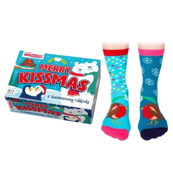 Socken Geschenkbox MERRY KISSMAS - 6 Socken, Gr. 37-42