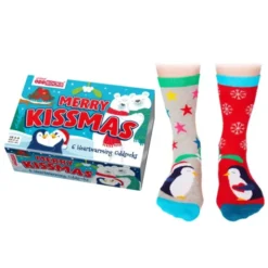 Socken Geschenkbox MERRY KISSMAS - 6 Socken, Gr. 37-42