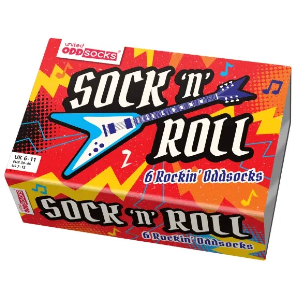 Socken Geschenkbox Rock 'n' Roll – 6 einzelne Sock 'n' Roll Socken Gr. 39–46