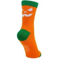 Socken Halloween Kürbis in orange Gr. 40-43 - Gesicht selbstleuchtend bei Nacht