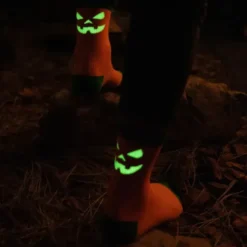 Socken Halloween Kürbis in orange Gr. 36-39 – Gesicht selbstleuchtend bei Nacht
