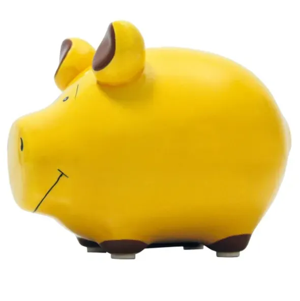 Sparschwein Keramik - blanko gelb