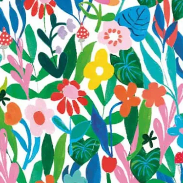 Spiral-Notizbuch, bunt Blumen - A4, liniert