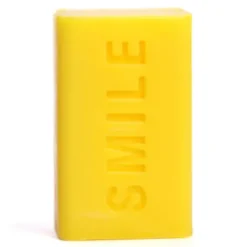 Spruchseife SMILE / Handseife gelb vegan