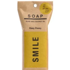 Spruchseife SMILE / Handseife gelb vegan