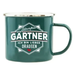 Spruchtasse Emaille - Gärtner