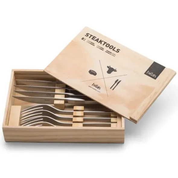 Steakbesteck in der Holzbox, 8-teilig