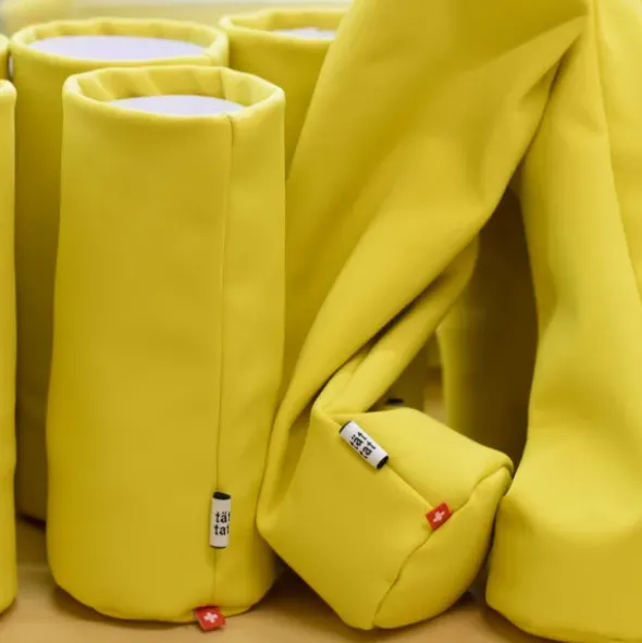 Stifte- und Brillenhalter SACCO gelb – Stoffköcher Organizer